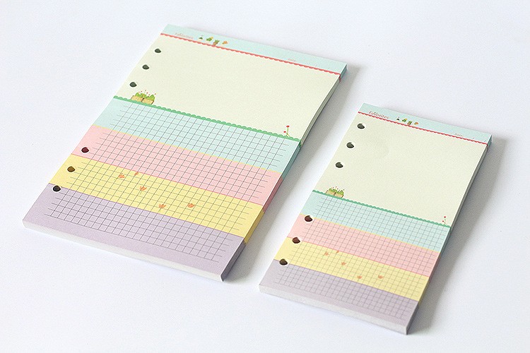 Colorful Spiral Notebook Filler Paper Refill Insert A5 A6 A7 Size