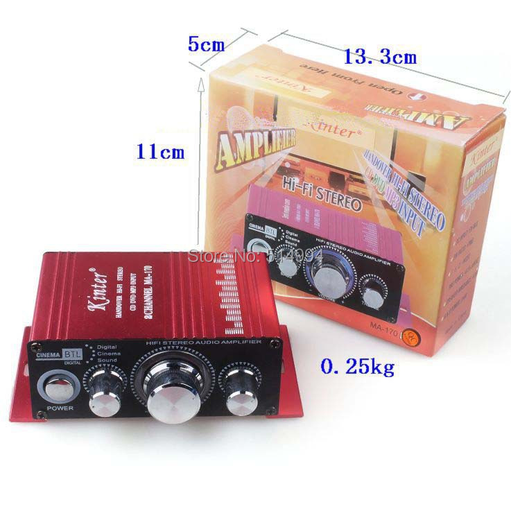Kinter MA170 CD DVDer AMP Fashion Mini 2CH Hi Fi Stereo12v 2A Car Amplifier Motorcycle Boat