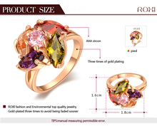 2015 Roxi new Fashion Women s Jewelry High Quality Ring Rose Gold Plated Multi Color CZ
