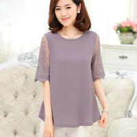 new-fashion-Chiffon-shirt-middle-age-women-summer-Half-lace-sleeve-shirt-mother-clothing-plus-size.jpg_200x200