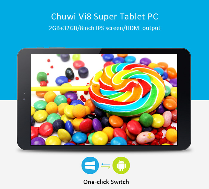 Original Chuwi Vi8 Super Version Dual boot 2GB RAM 32GB ROM Windows 8 1 Android 4