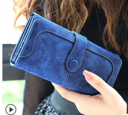 New Arrive 2015 Fashion Retro Matte Stitching Wallet Women Brand Long Purse Clutch Women Casual Hasp