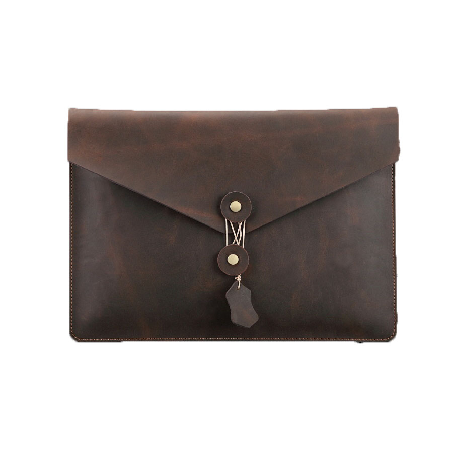Фотография New crazy horse leather package business hand bag Clutch Crazy Horse Leather Briefcase
