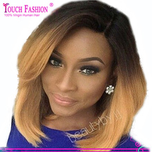 Ombre Bob Lace Wig Brazilian Human Hair Ombre Lace Front Short Wigs Glueless Fashion Style Two Tone Color Front lLace Wigs