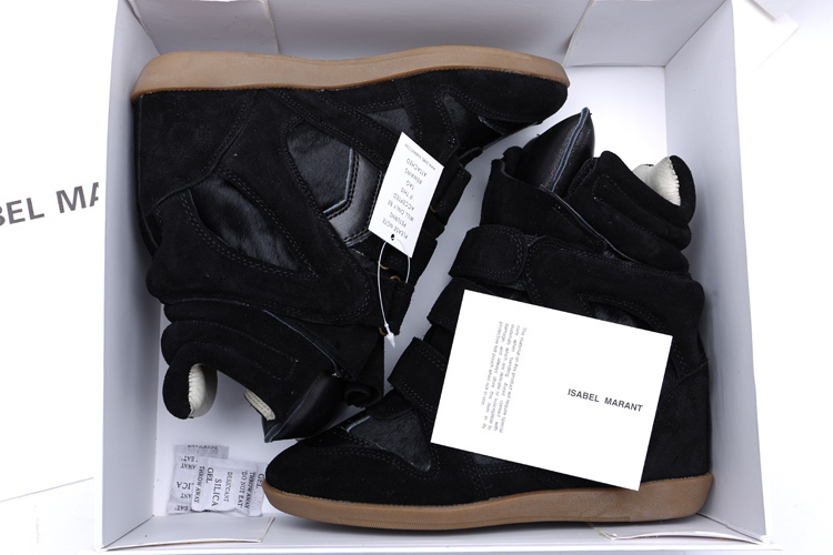 Isabel Marant horsehair black women s genuine leather sneakers