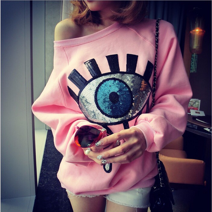 2015-New-Fashion-hoody-Pullovers-Standard-Women-short-printing-Pink-Floral-Casual-Regular-Casual-Wool