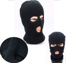 Balaclava Knitted Mask Hat Army Stocking Winter for women with short hijab Beanie Hood pompom touca headband 2