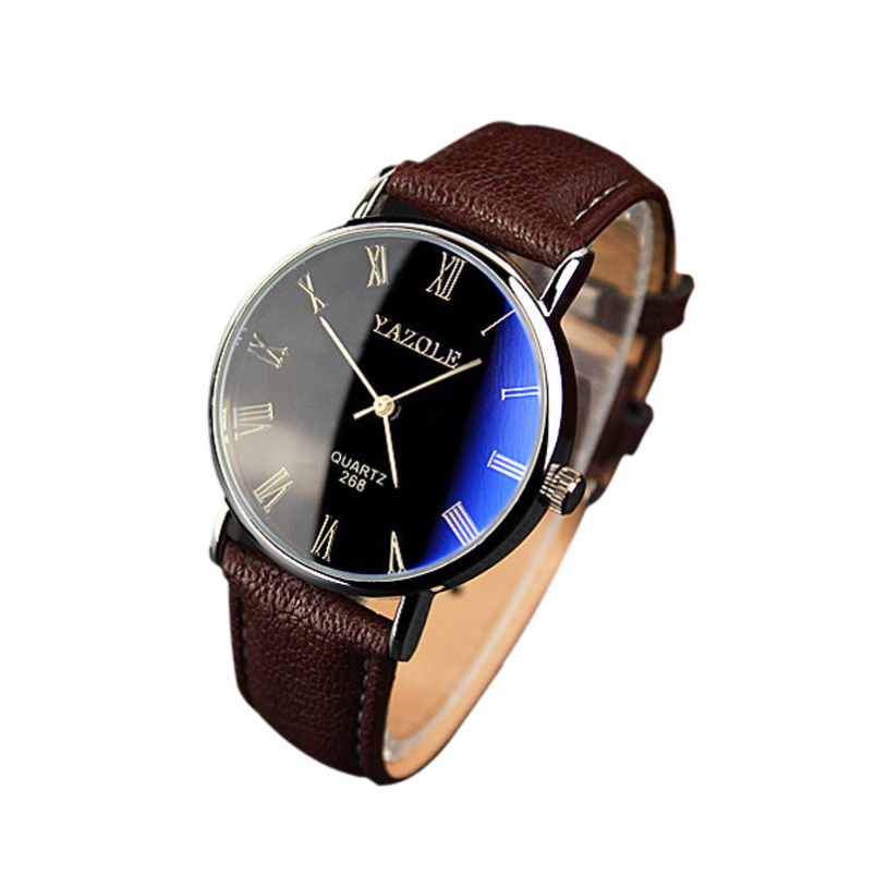 SPlendid Men Watches 2015 Luxury Fashion Faux Leather Mens Quartz Analog Mechanical Hand Wind Watch Watches