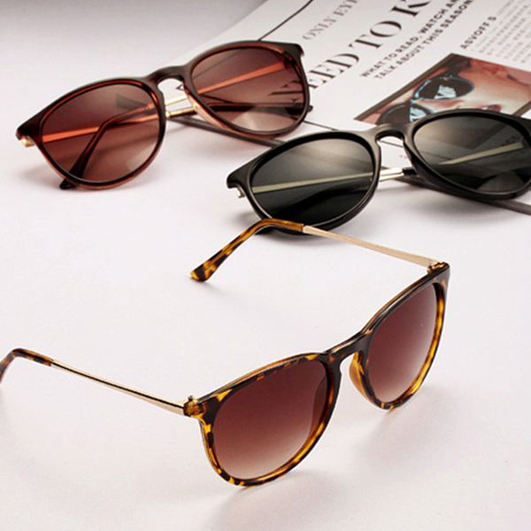 Sun Glasses Women s Retro Round Eyeglasses Metal Frame Leg Spectacles 5 Colors Sunglasses SHM