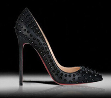 studded red bottom heels