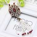 Hot Fashion Luxurious Beaded Tassel Vintage Turkish Women Necklaces Gold Plated Jewelry Engagement Party Necklace Festival