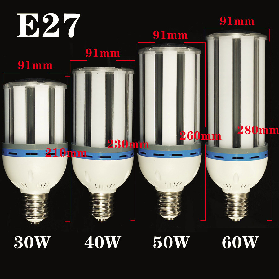 1pcs/lot E27 30W/40W/50W/60W 5630 SMD LED Light Bulb Lamp Cool White/Warm White Super Brightness Energy Saving Corn Light