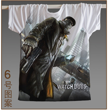 New Watch Dogs Black Skull T-shirt Ubisoft Montreal Game Short Sleeve T Shirt Tees Shirts for Men & Gamers