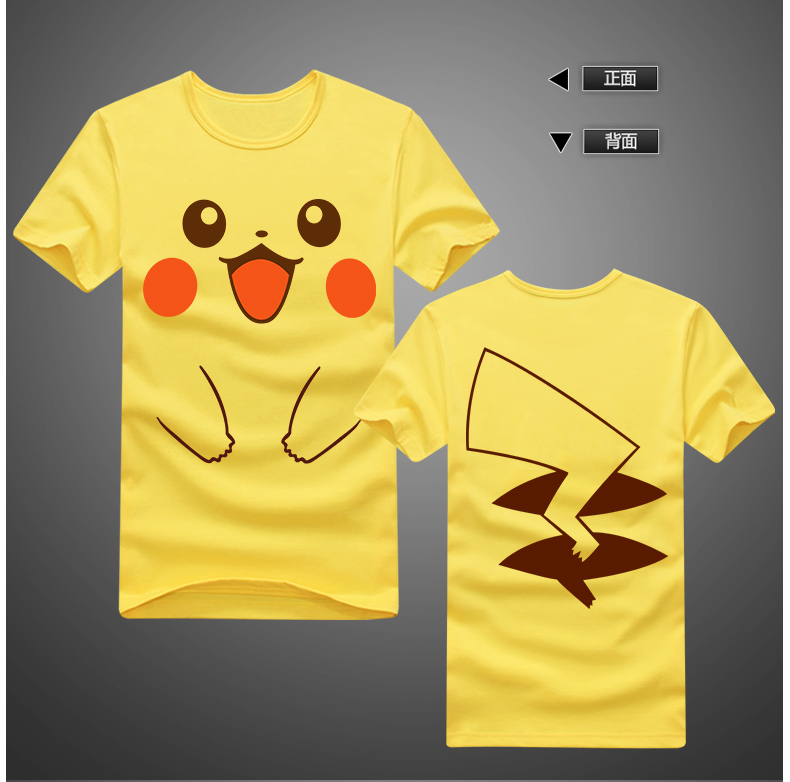 Cute Pikachu font b T Shirt b font Anime font b Pokemon b font Cotton man