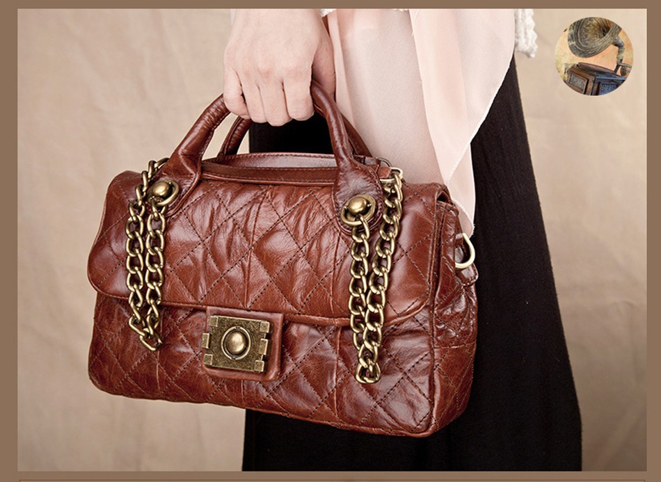 Cobbler Legend Vintage Oil Wax Genuine Leather Women's Messenger Bag
