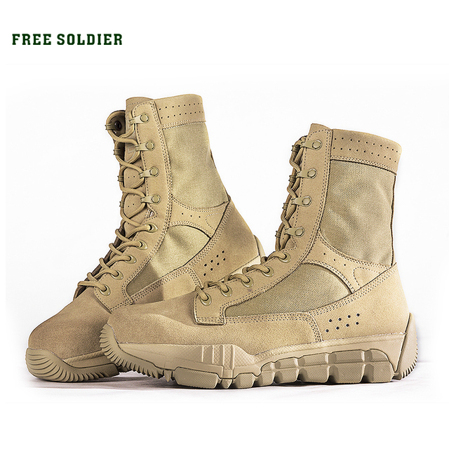 FREE SOLDIER outdoor tactical wear-resistant breathable hiking camping shoes,average height ankle boots