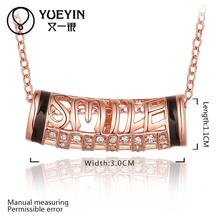 N845 New Band Women Necklace Accessories 18K Gold Plated Austrian Crystal Pendant Necklace Fine Jewlery Vintage