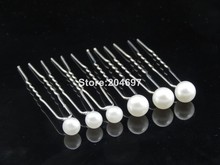 200pcs lot 8mm And 10mm Single White Pearl Hair Pins Bridal Hairpins Wedding Accessories For Hair