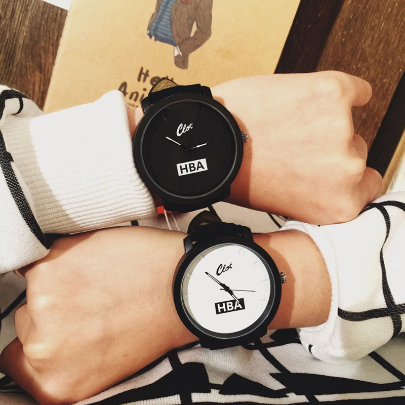 Fashion Brand HBA Leather Strap Unisex Watches Men Quartz Women Dress Watch Sports Military Relojes Geneva