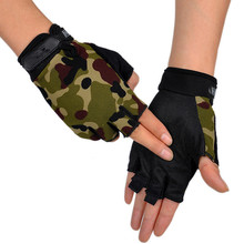 Outdoor driving tactical exercise half finger fitness gloves sports fingerless microfiber mens womens training gloves L