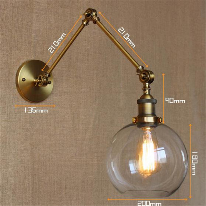 Wall lamp retro rural industry industrial simple European style dining room bedroom corridor ...