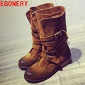 2015 Brand Women's Genuine Leather High Heels Ankle Boots Round Toe Hi