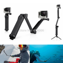 Black friday GoPro accessories Monopod 3-way Folding Arm Tripod Handheld Grip stick For Gopro Hero 4 3+ 3 2 SJ4000 xiaomi yi