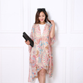 The best price 2016 woman beach wear scarf shawls hand painted color European fashion models the