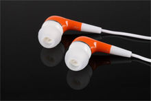 Orange 3 5mm In Ear Earphone Earbud with Microphone for phone Tablet PC Phablet Free Shipping