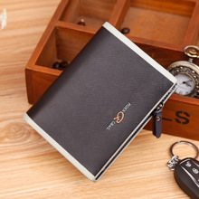 New Fashion Men Card Bit Buttons Wallets Muti Enterprise Short Brand Wallet Money Zipper Wallets Card