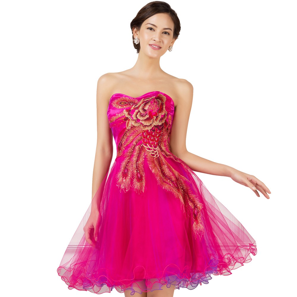 Knee Length Corset Bridesmaid Dress