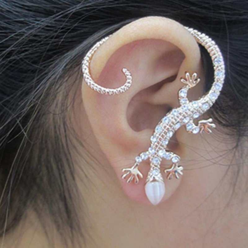 Brincos 2016 New Fashion font b Accessories b font Rhinestone Ear Cuff Earrings Elegant Exaggerated Gekkonidae
