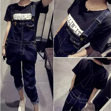 New Arrival Women Girls Top Quality Jumpsuits Denim Overalls Casual Full Length Plus Size Loose Pants Jeans