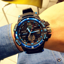 2015 moda doble movimiento deportivo multifuncional electronic llevó relojes para hombre para mujer para hombre de pulsera envío gratis
