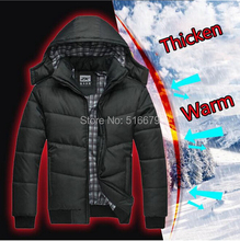 Winter Coat Men quilted black puffer jacket warm fashion male overcoat parka outwear cotton padded hooded