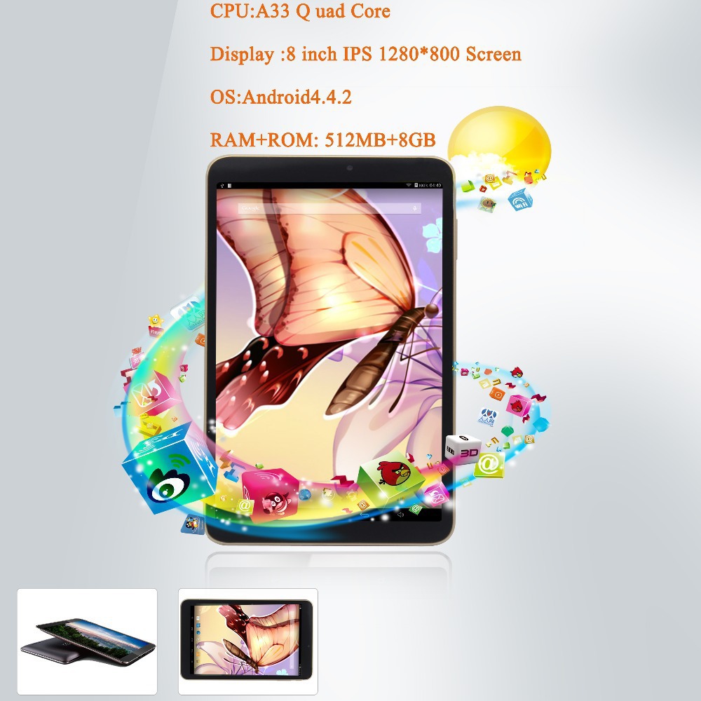 1280 800 IPS A33 ARM 8 Tablet PC IPS Android 4 4 Google 16GB Quad Core