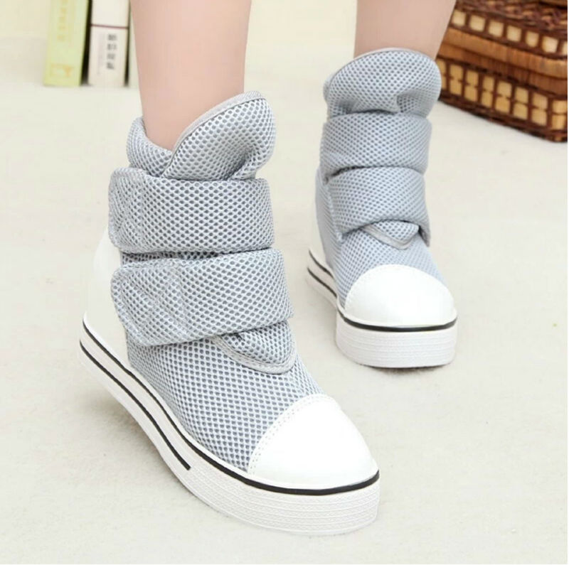 womens autumn winter casual ankle boots canvas sport buckle rivet sneakers shoelace anti slip shoes platform