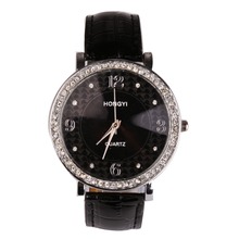 New Fashion Women Wristwatch Quartz Watch Rhinestone Luxury Reloj Mujer Feminino Big Dial Black Bangle Bracelet Jewelry Saati