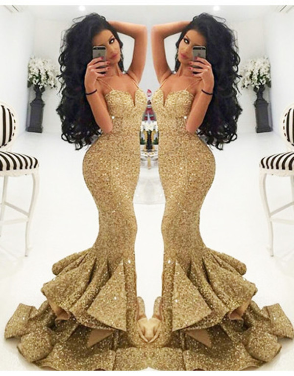 Popular Fitted Gold Prom Dress-Buy Cheap Fitted Gold Prom Dress ...