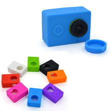 New Soft Silicone Protective Case+ Lens Cover For Xiaomi Yi Sport Action Camera Accessory Free Shipping