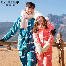 Song Riel autumn and winter flannel pajamas cartoon couple of men and women suit tracksuit lovely thick comfortable finish