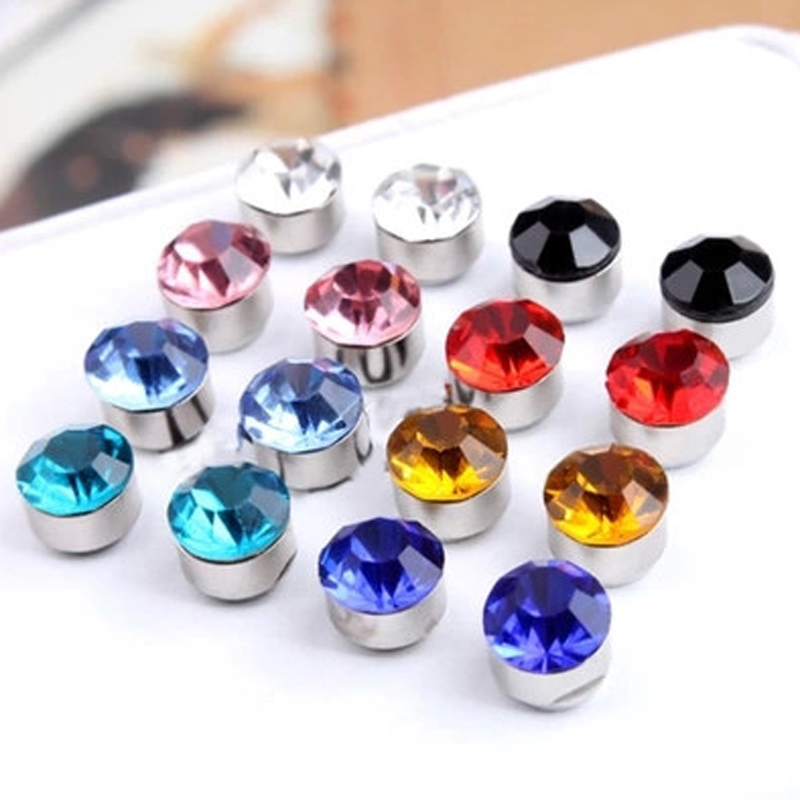 10pair /lots round without pierced earrings crystal earrings for