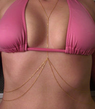 2015 New arrival women summer beach body chain waist bikini double tassels chain sexy accessory Nickle