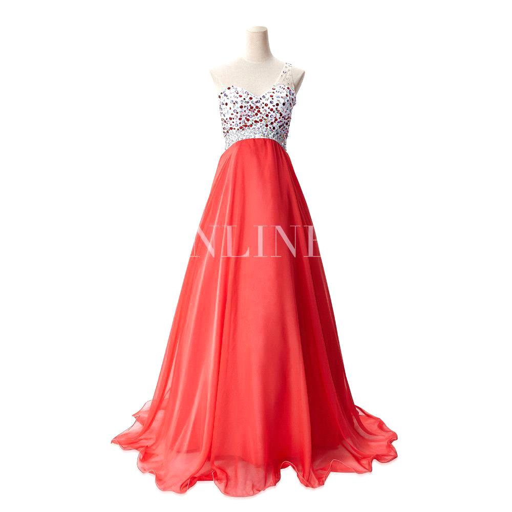 Cheap-A-Line-Red-Long-Real-Image-Prom-Dresses-One-Shoulder-Beaded ...
