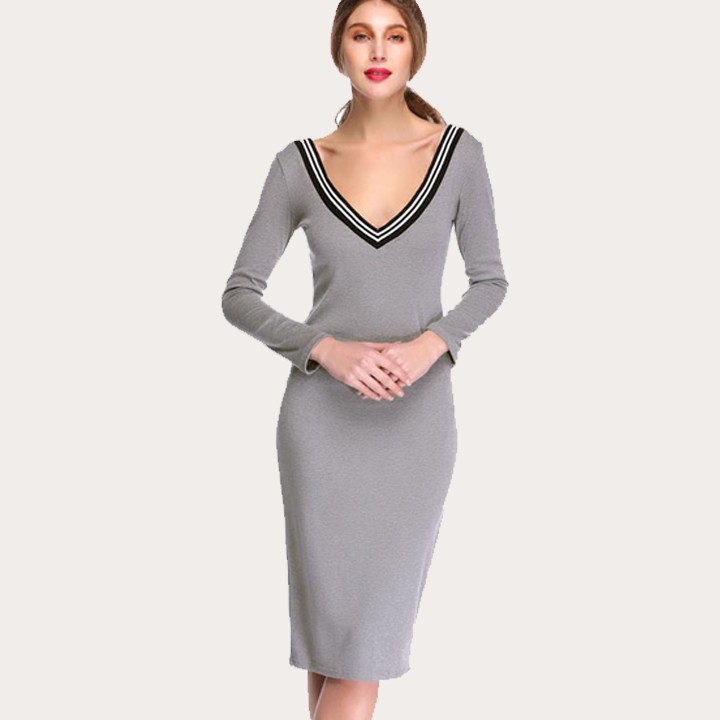 2015-Fashion-Long-Sleeve-V-neck-Dress-Sexy-Stretch-Bodycon-Dress-22