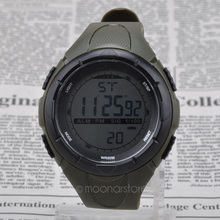 Fashion Watches Men Stopwatch Date Military Wtaches 50m Watchproof Rubber Digital LCD Watch Black Sports Wristwatch M128-60