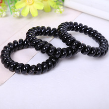 minimum order 5 2015 Hot sale black hair rope PLUS black telephone line hair ring rubber