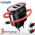 Dual Port USB Travel Charger EU US Charging Plug Portable Wall Adapter 5V 3 4A for