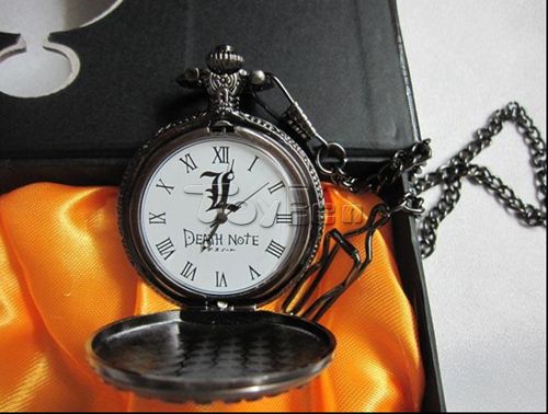 New Hot gift Death Note Pocket watch Quartz Alloy Round Metallic Copper Necklace For Birthday holidays