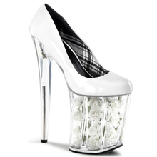 20CM High Heel Rose Platform Shoes Star Night Club Round Toe Pumps Sexy SM Pole Dancer PU Shoes Size 34-42 Hand Made